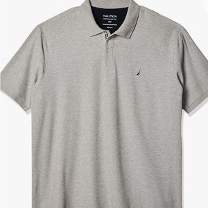 Nautica Men's Big And Tall Gray Classic Performance Sport Polo
